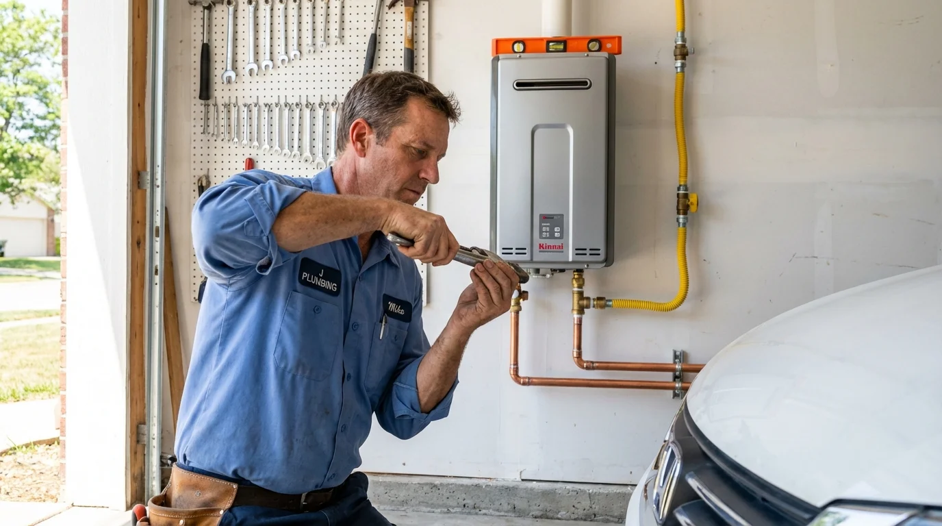 Tankless water heater installation by a Johns Plumbing LLC plumber in Oakley